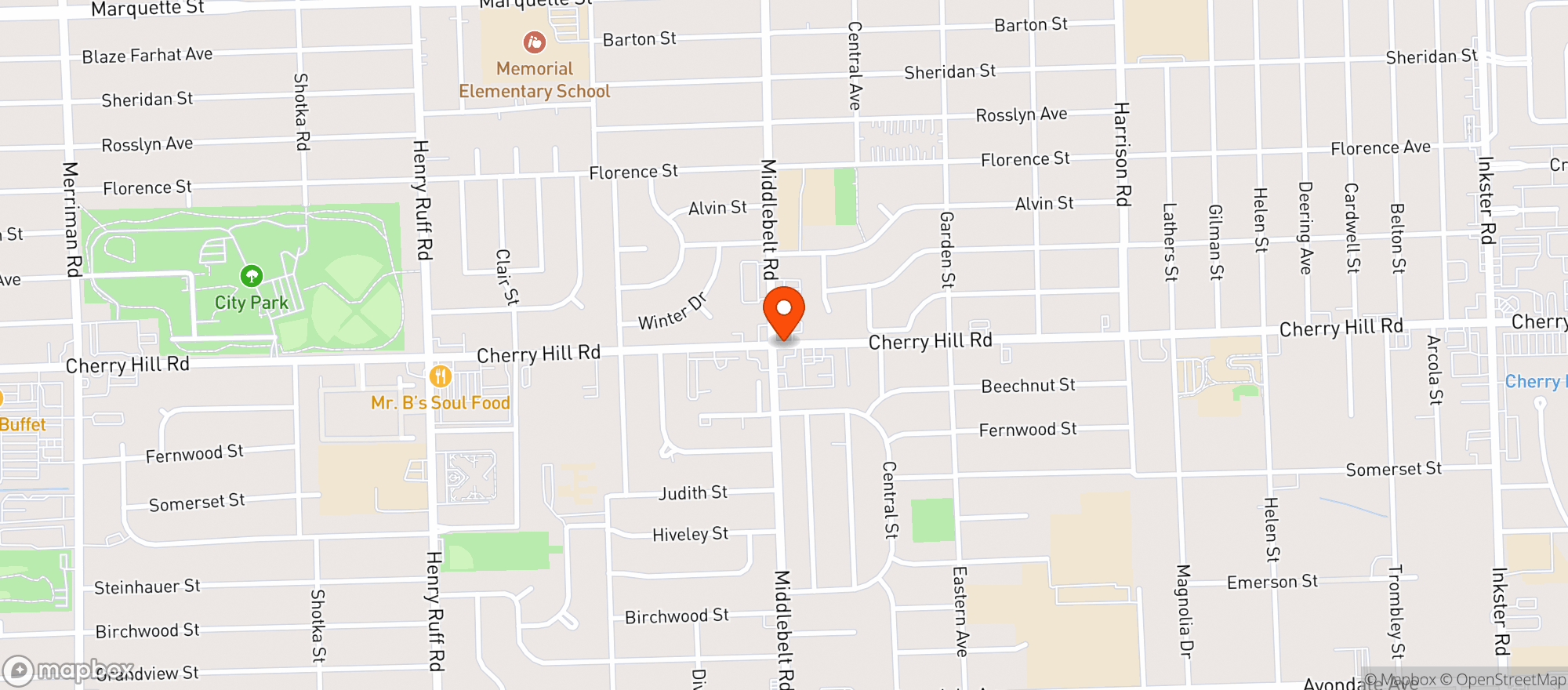 Map showing Vibe - Inkster