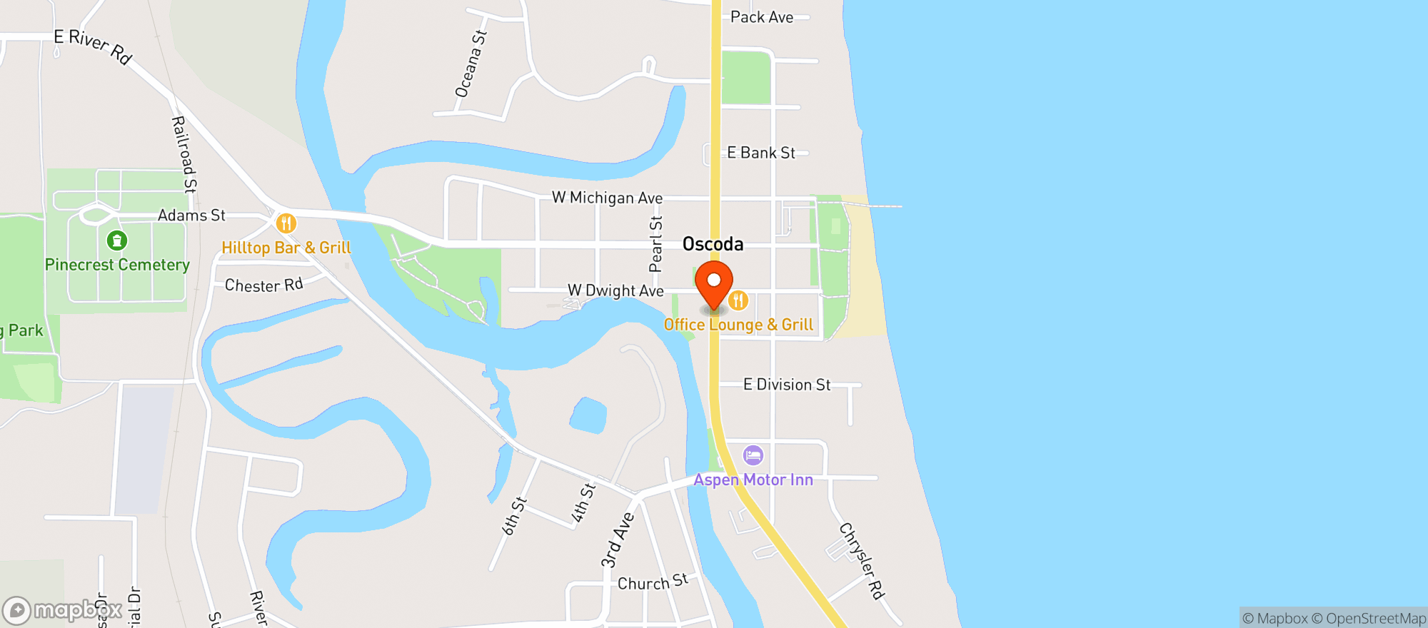 Map showing Ausable Market