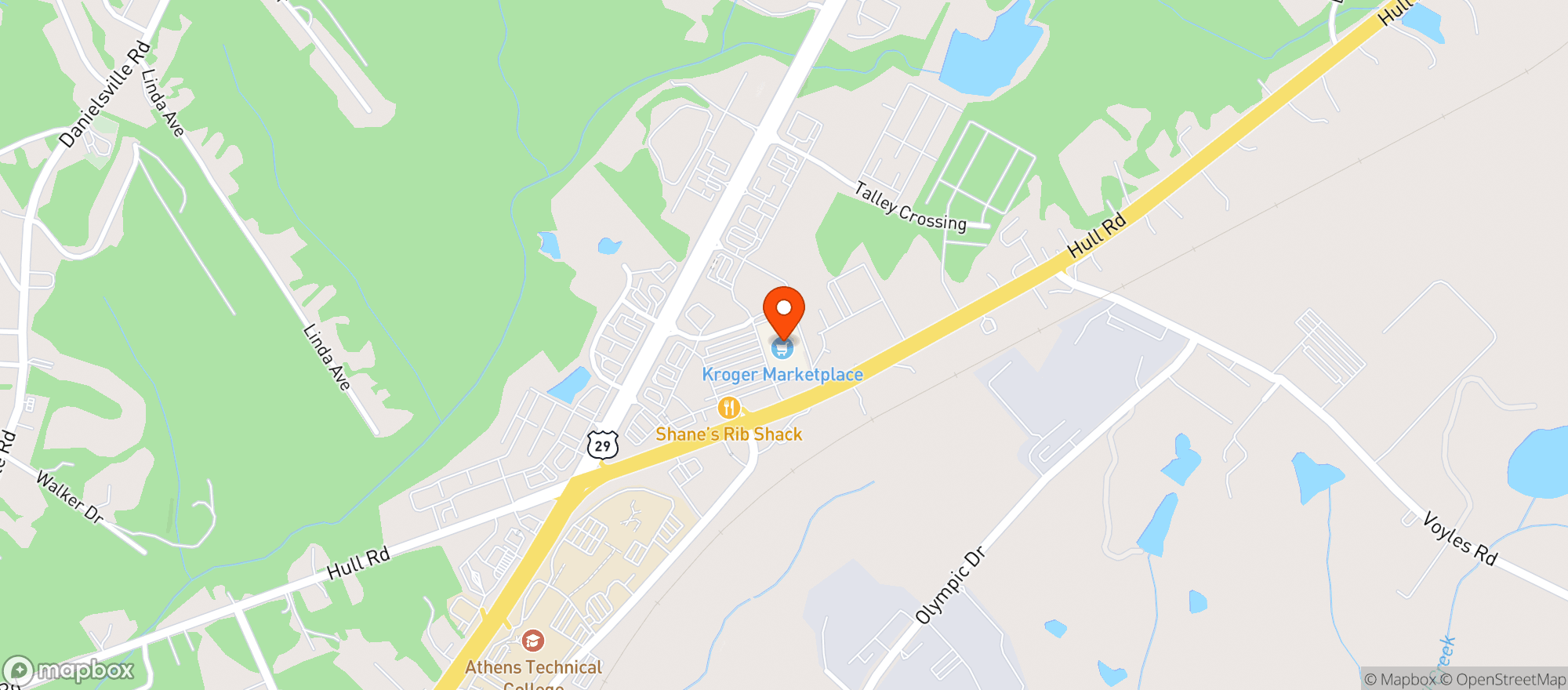 Map showing Kroger