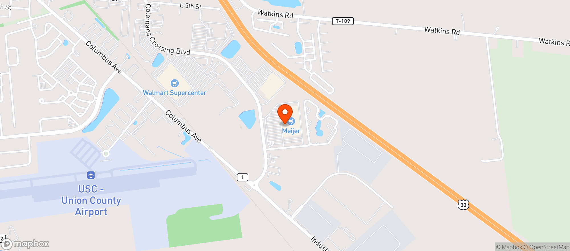 Map showing Meijer