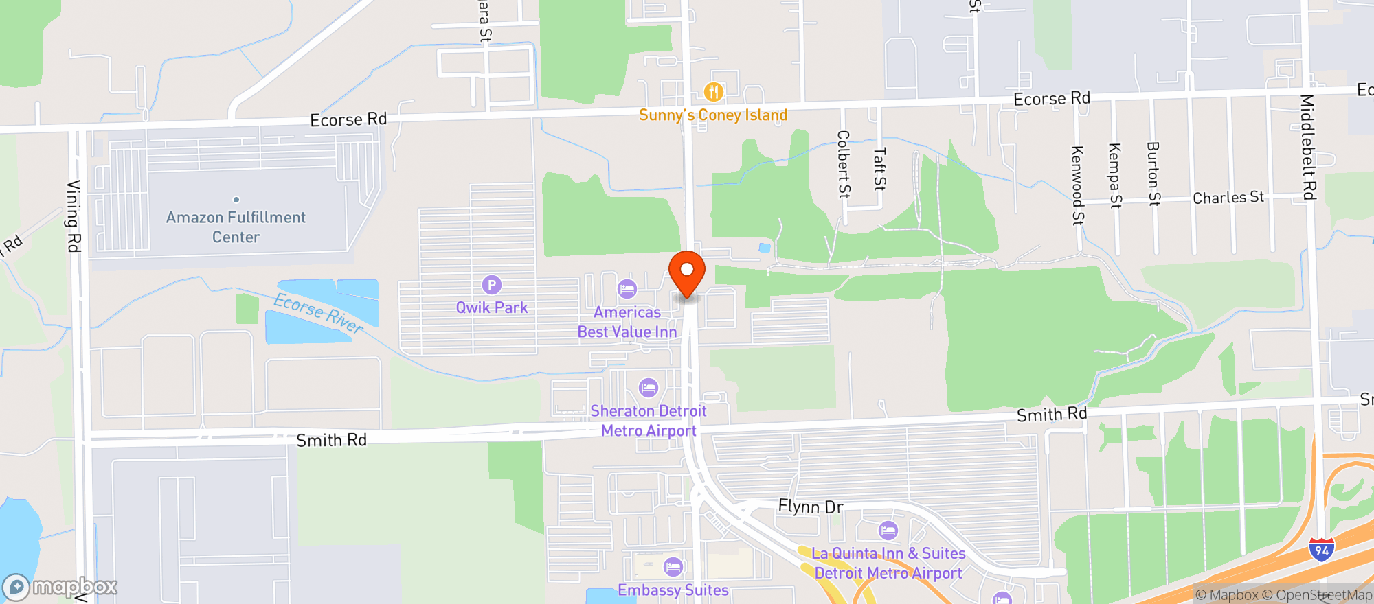 Map showing Romulus Convenience