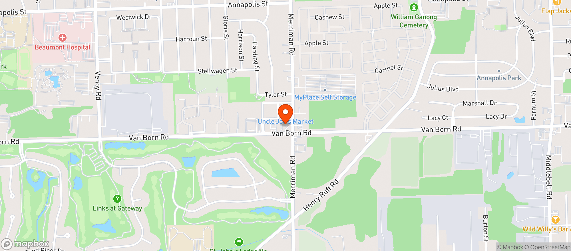 Map showing Merriman Produce