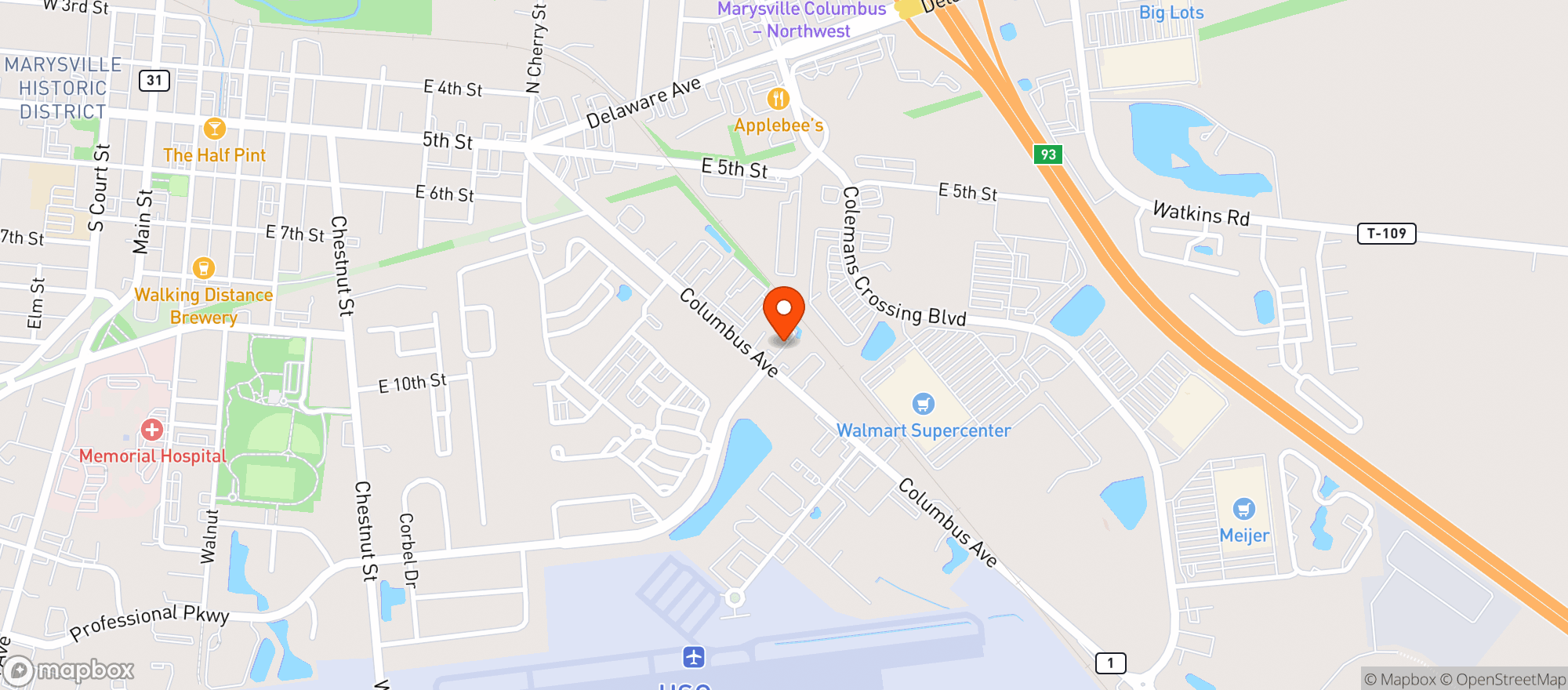 Map showing Red Shed Legendary B Bque
