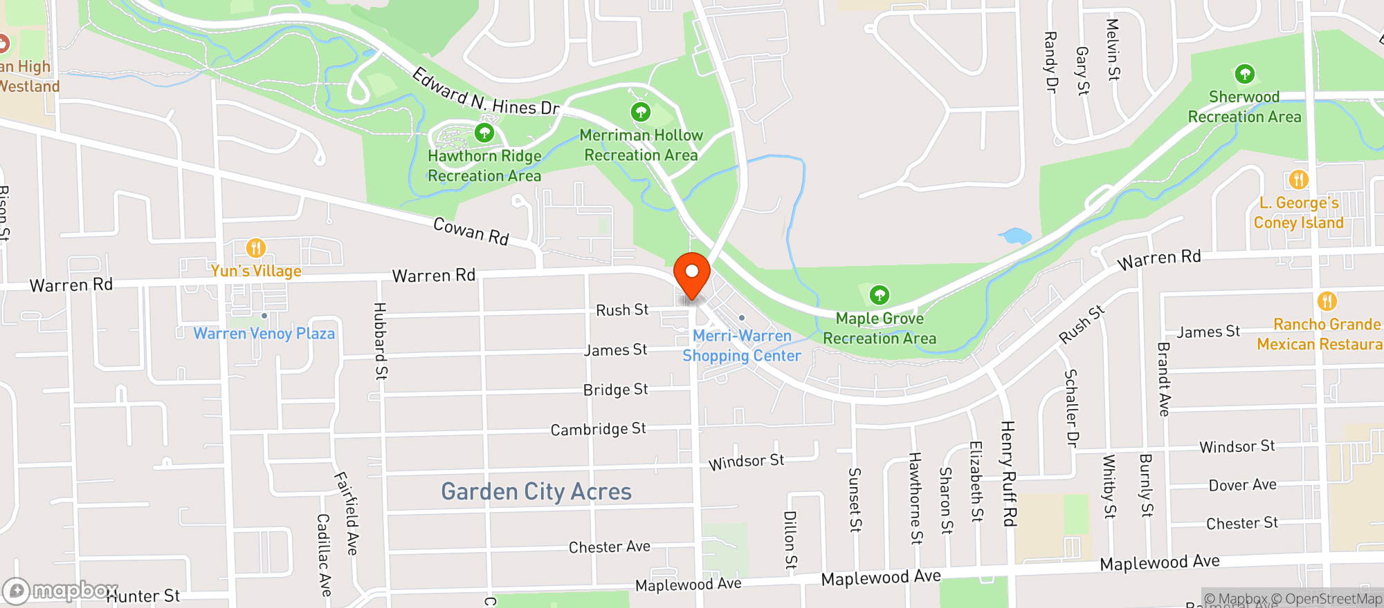 Map showing Handy Mart