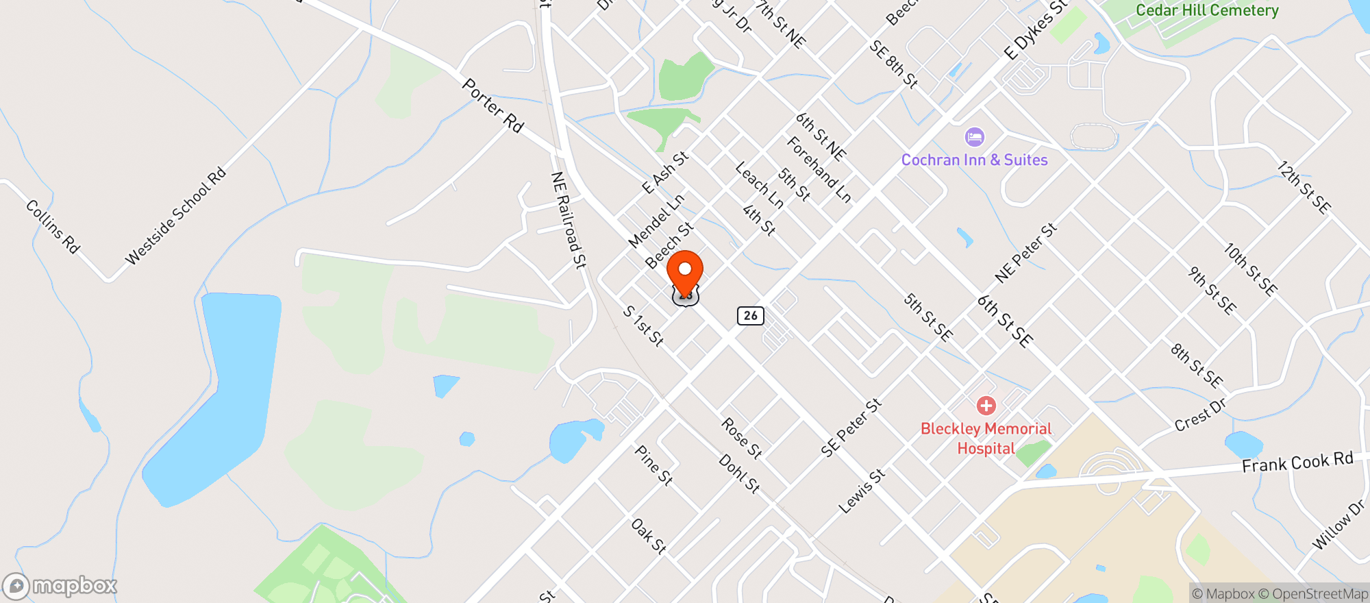 Map showing Circle K