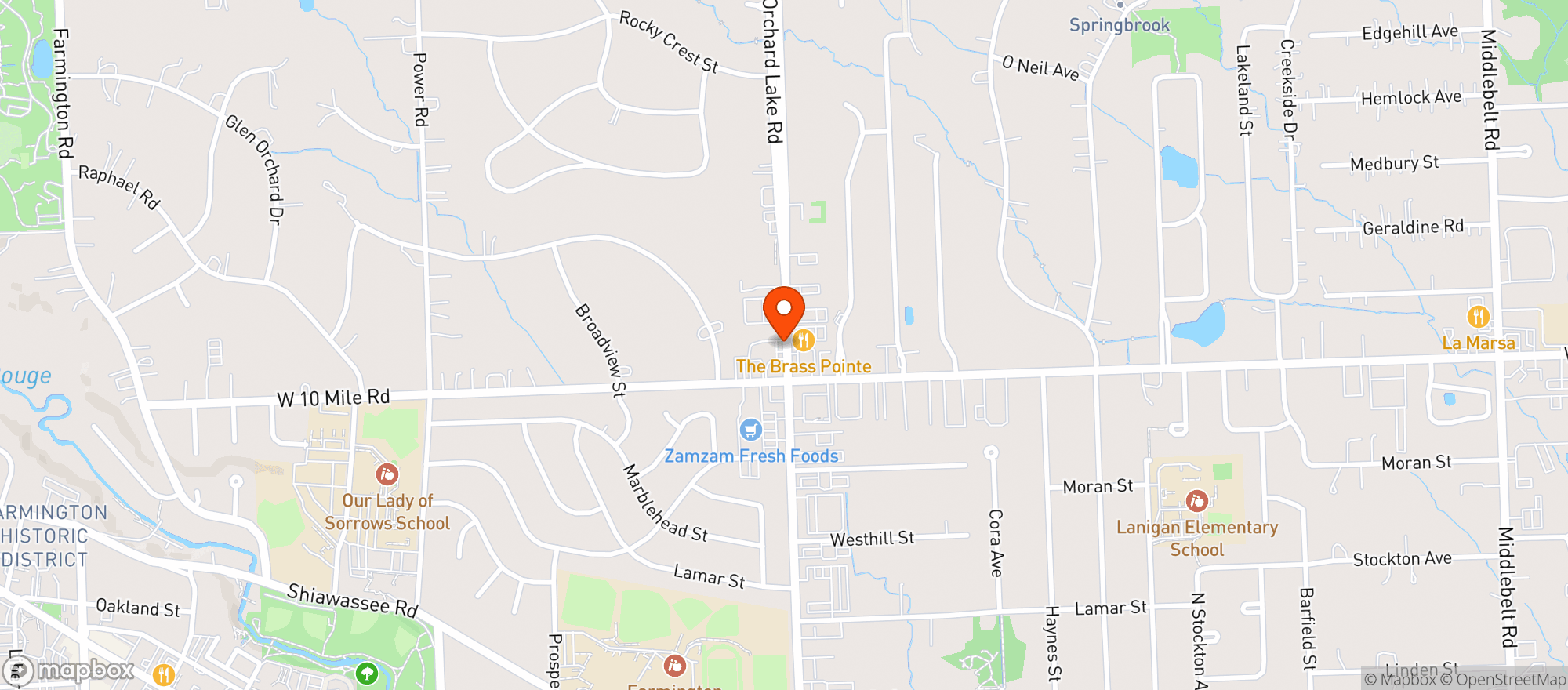 Map showing Farmington Hills Wine & Liquor
