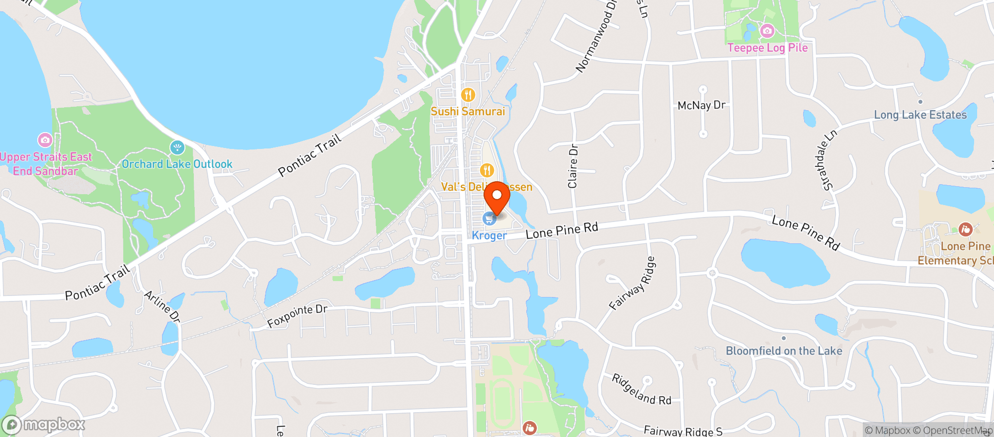 Map showing Kroger