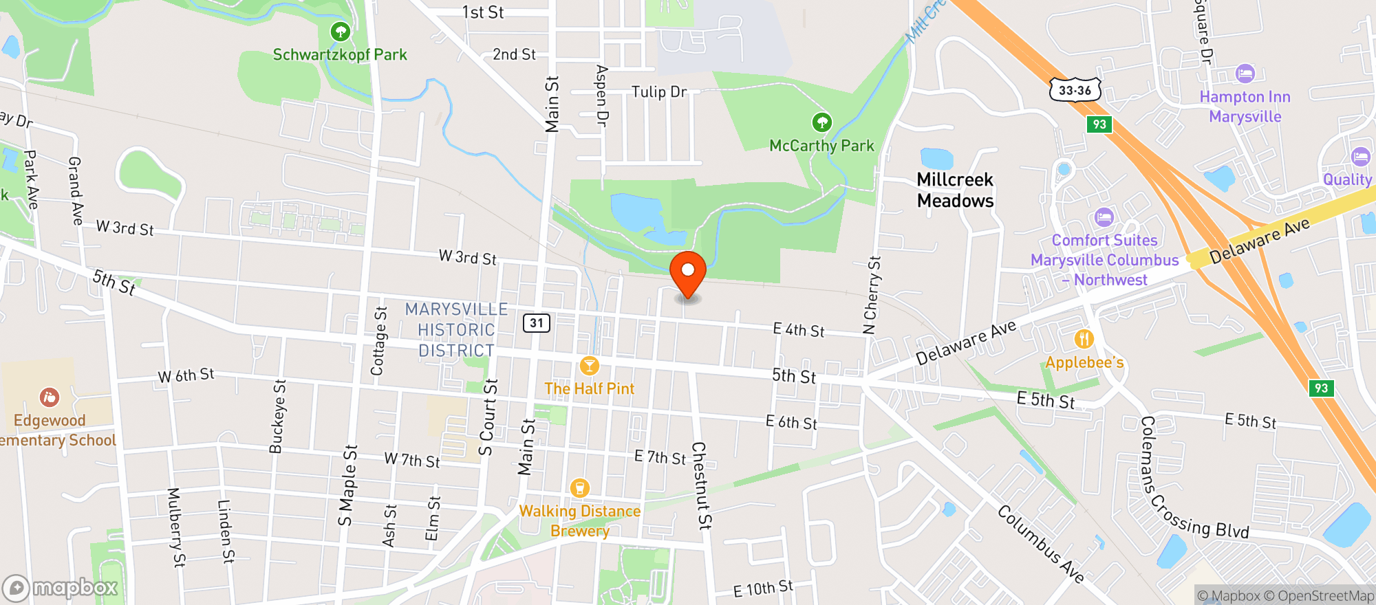 Map showing HAPPENSTANCE BREWING PROJECT
