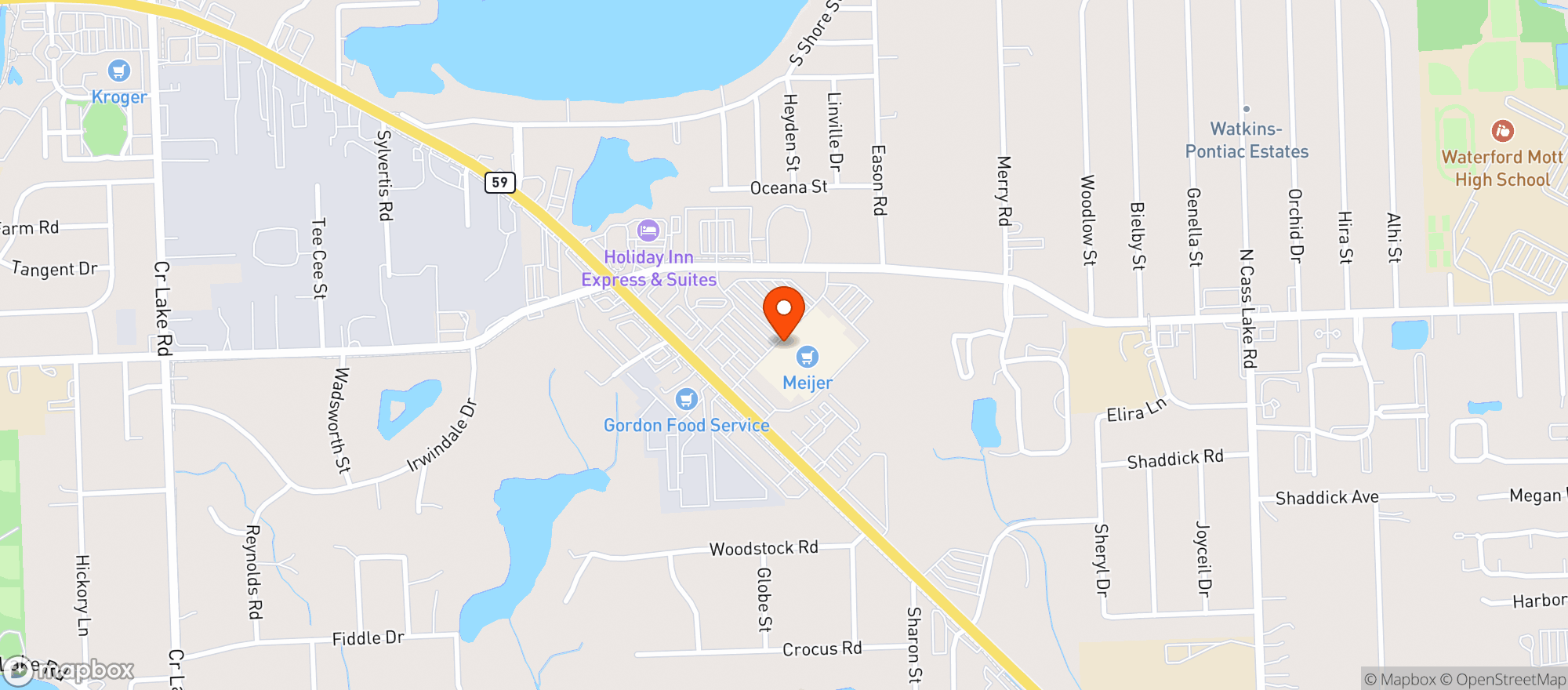 Map showing Meijer