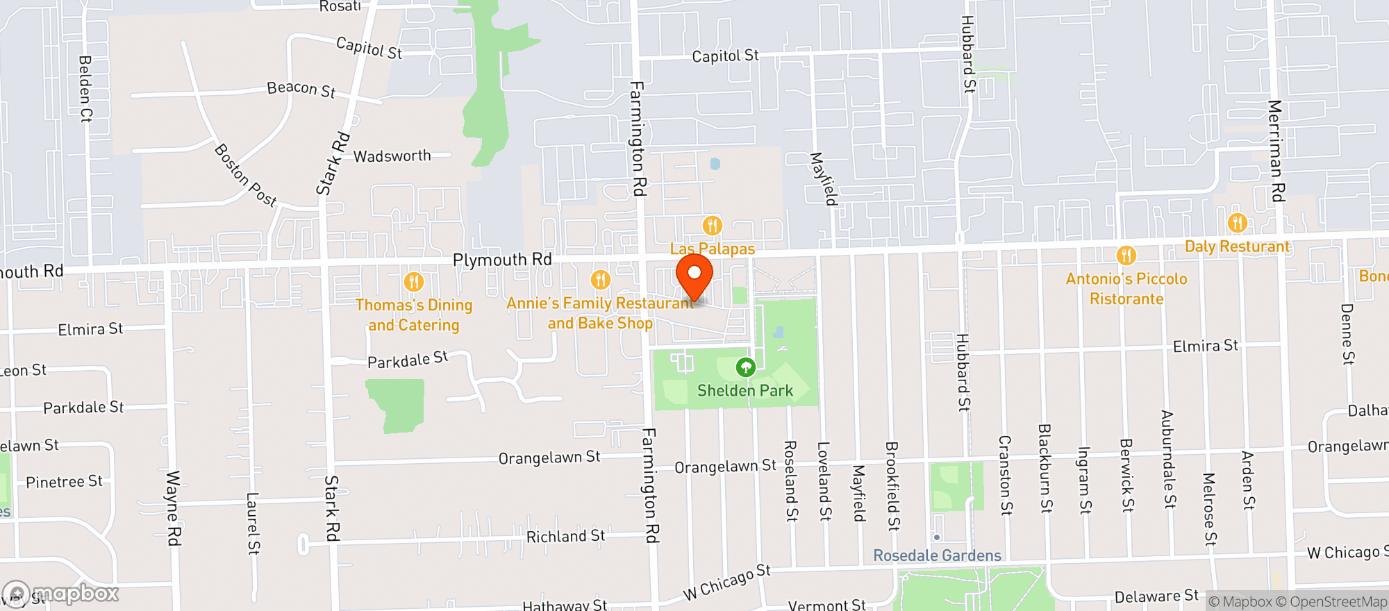 Map showing Larrys Foodland