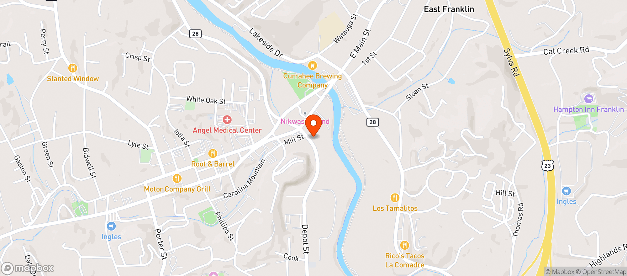 Map showing Graffs Tavern