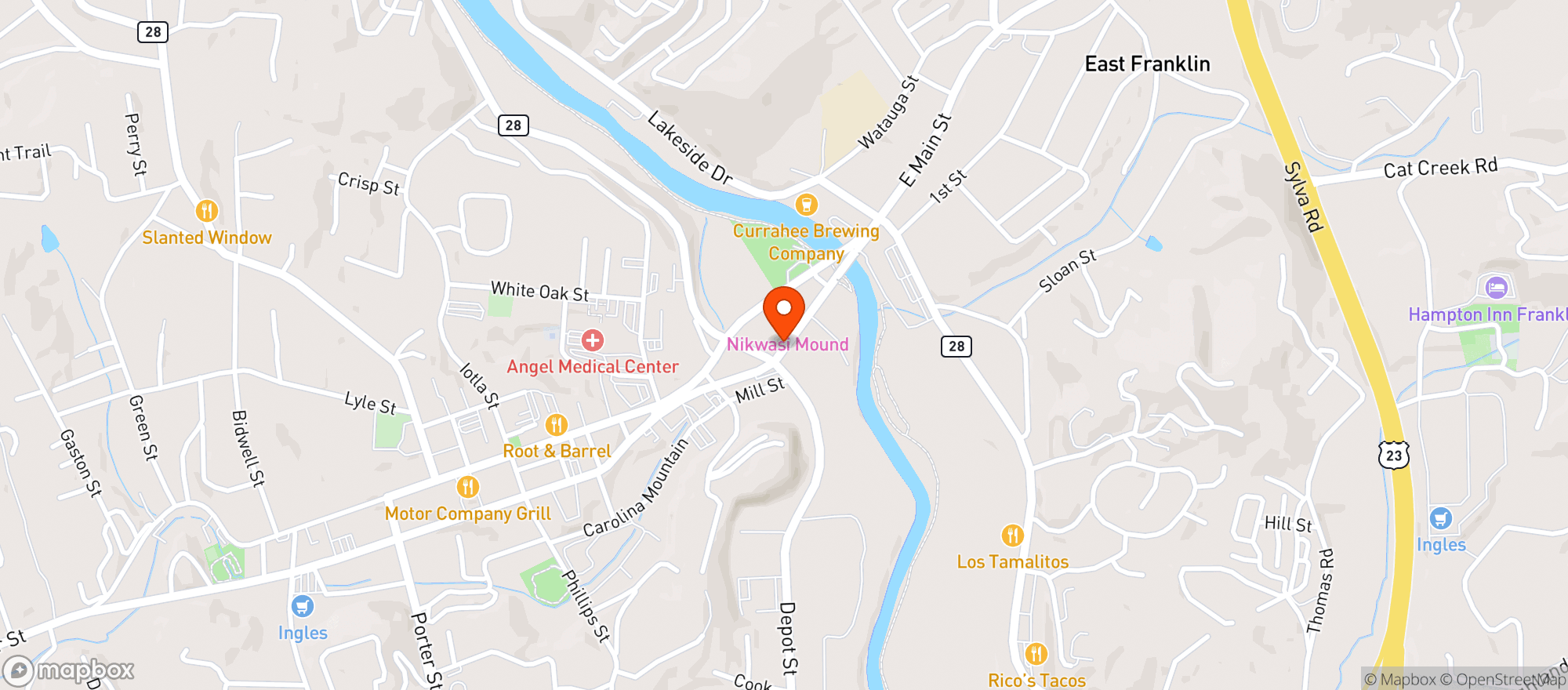Map showing Caffe Rel