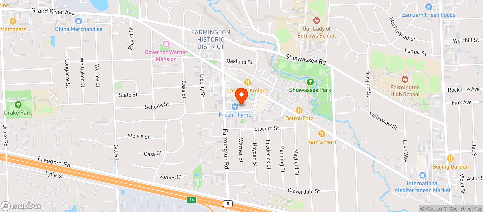 Map showing Fresh Thyme