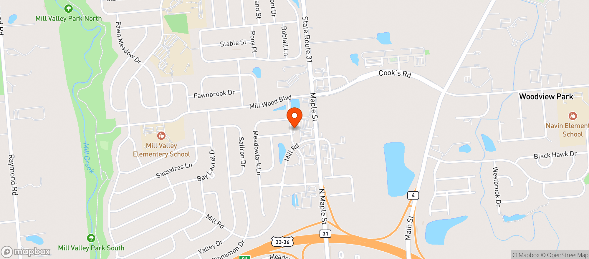 Map showing Mvp Food Mart #23535