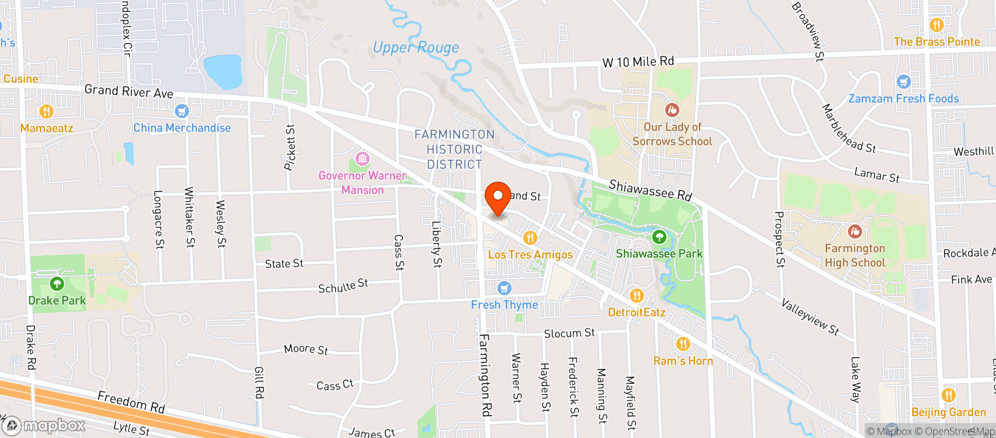 Map showing Basement Burger Bar