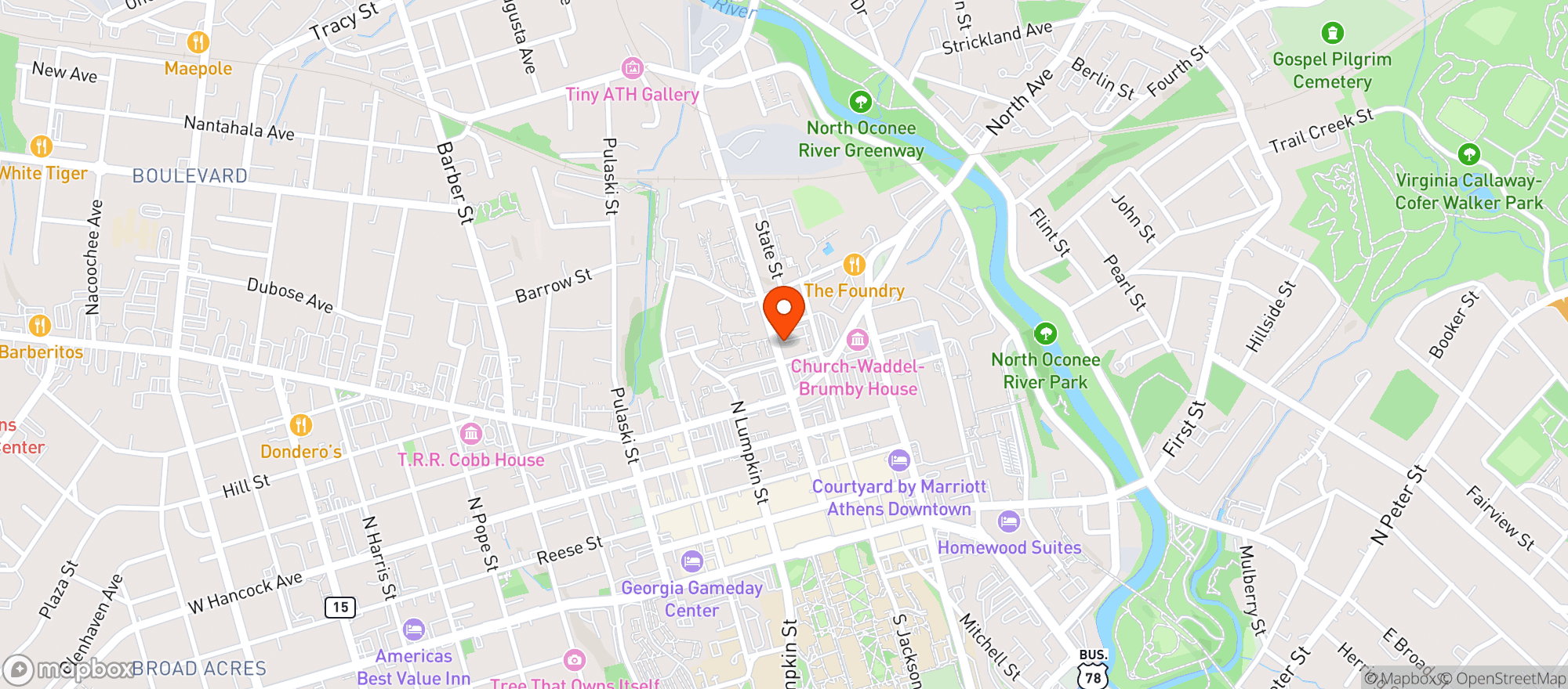 Map showing Hotel Indigo
