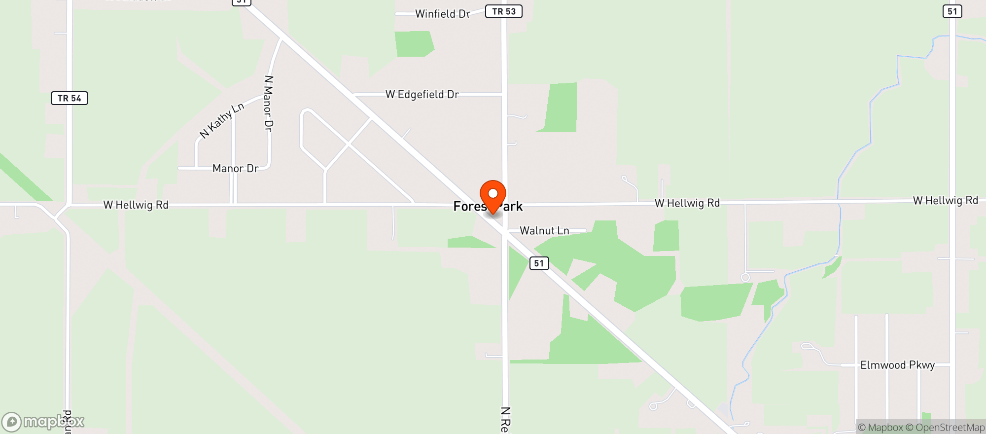 Map showing Heilmans Brew Thru