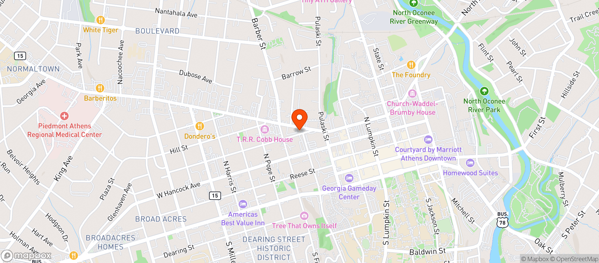 Map showing Hendershots Coffee Prince
