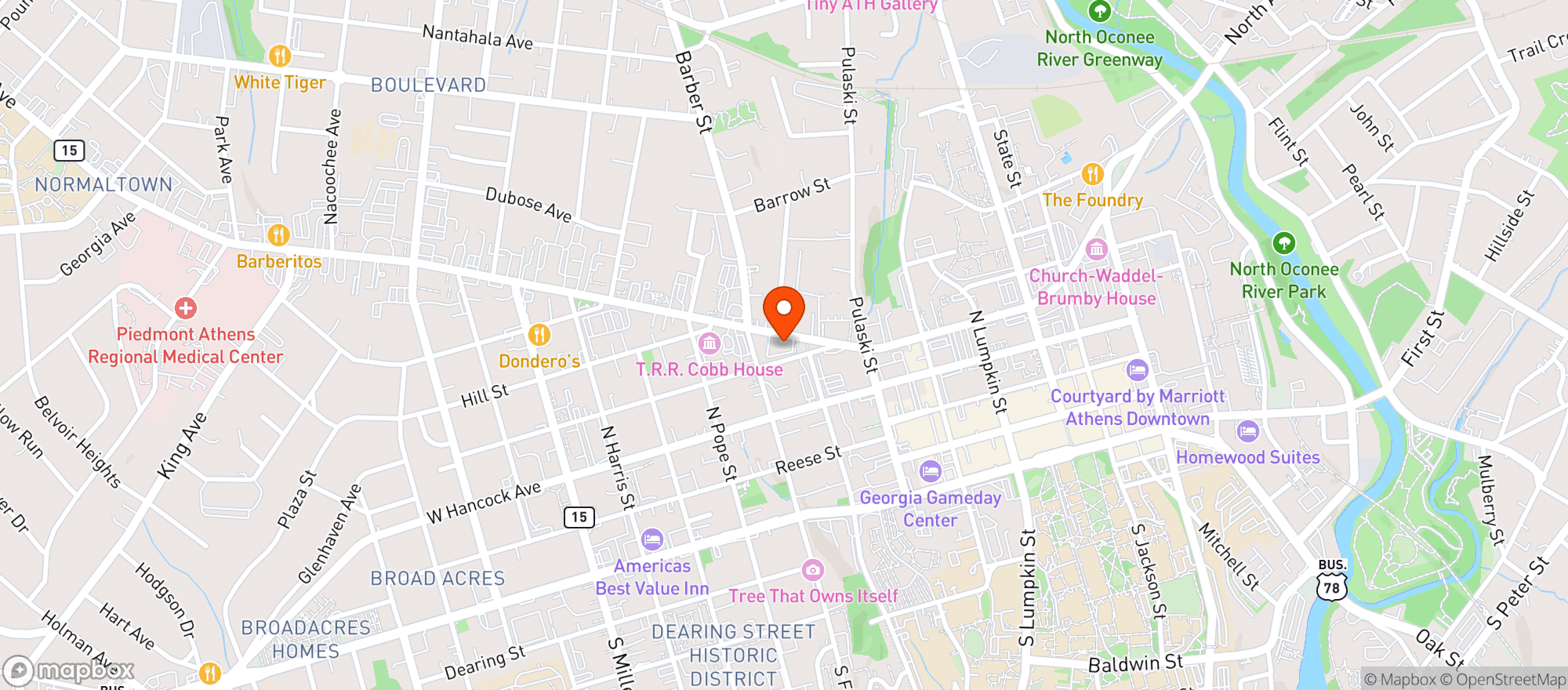 Map showing Tapped Athens