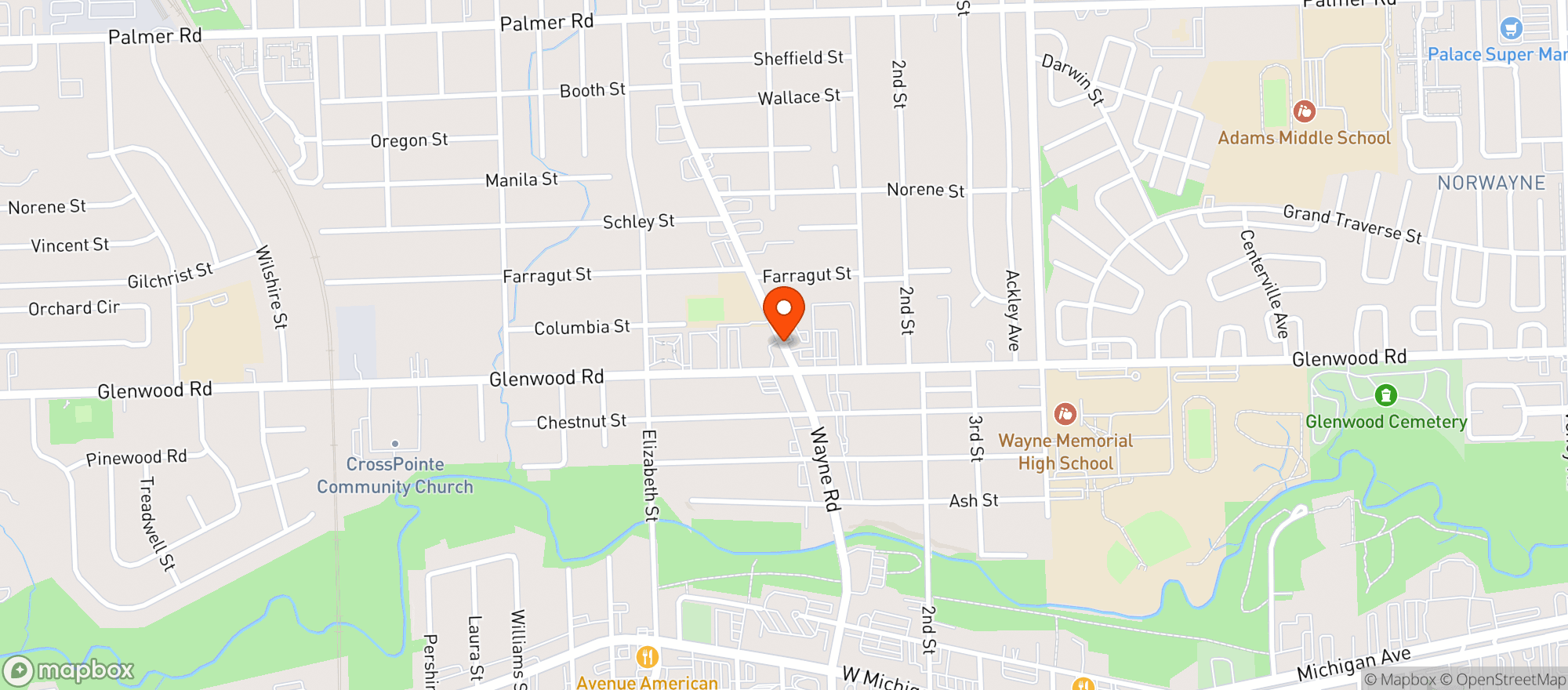 Map showing Amoco