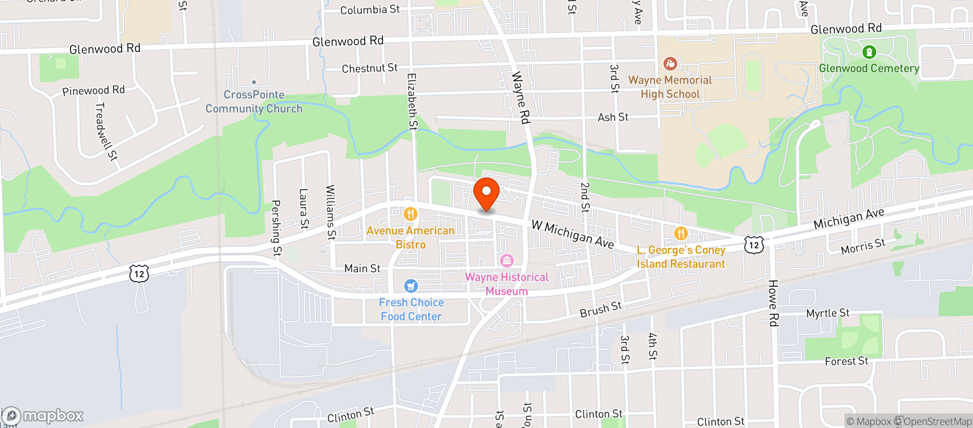 Map showing Brookies Cafe