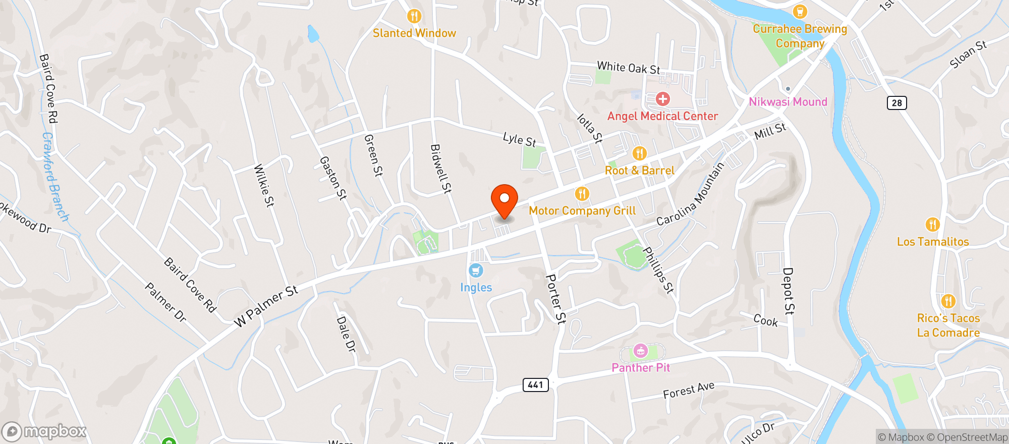 Map showing Fox Mercantile