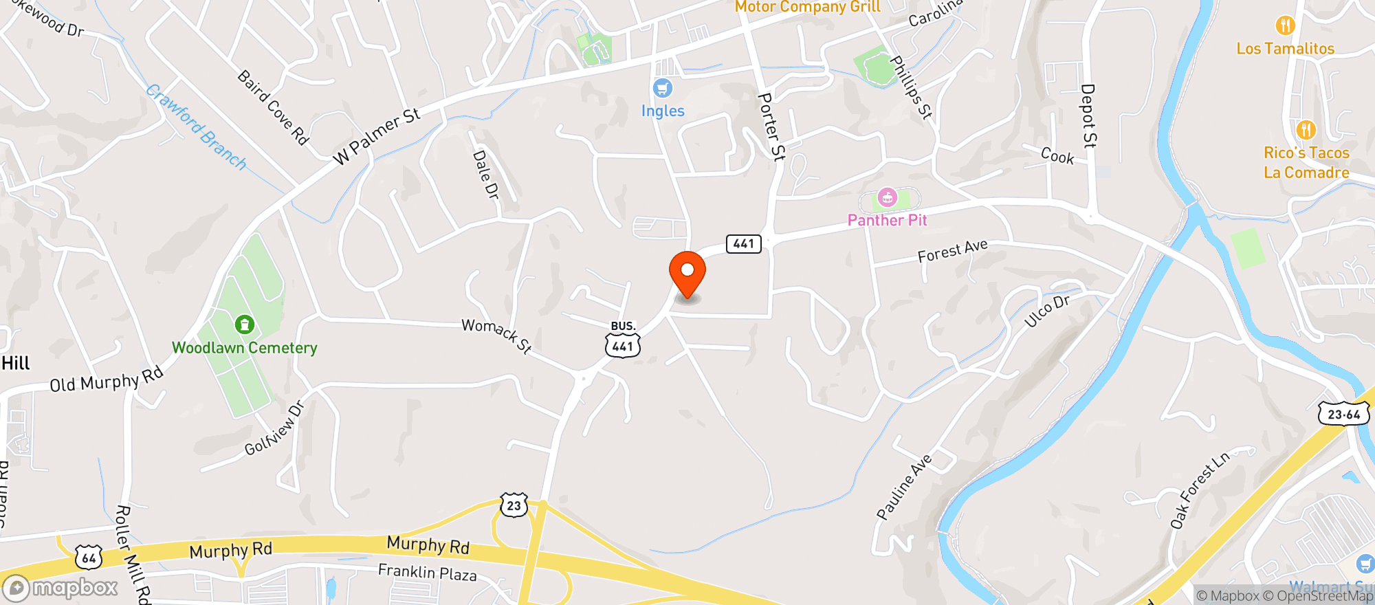 Map showing Yonder-Franklin