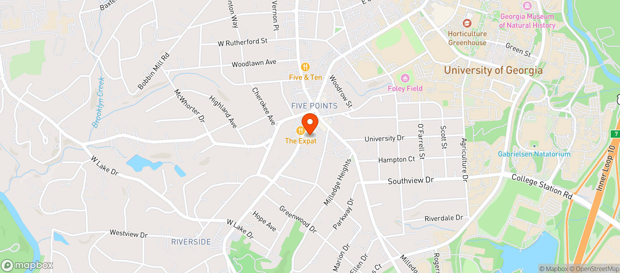 Map showing Earth Fare Market (Athens - 300)