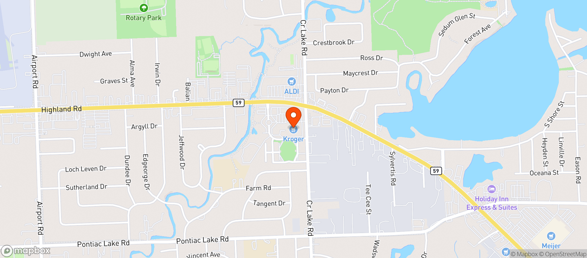 Map showing Kroger