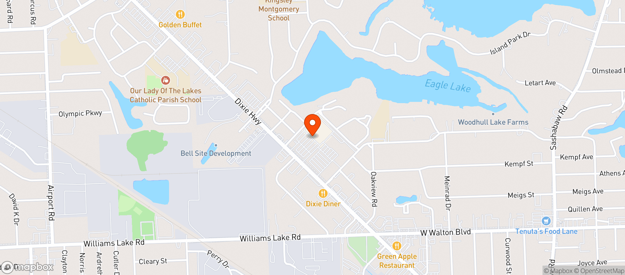 Map showing Billy Bobs Country Market Liquor