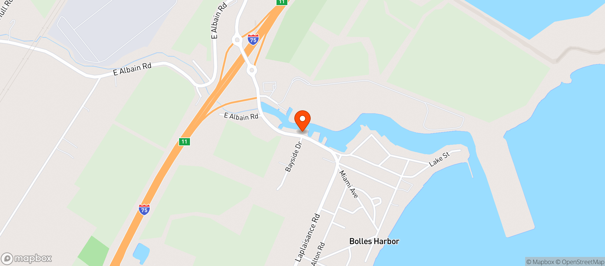 Map showing Erie Party Shop
