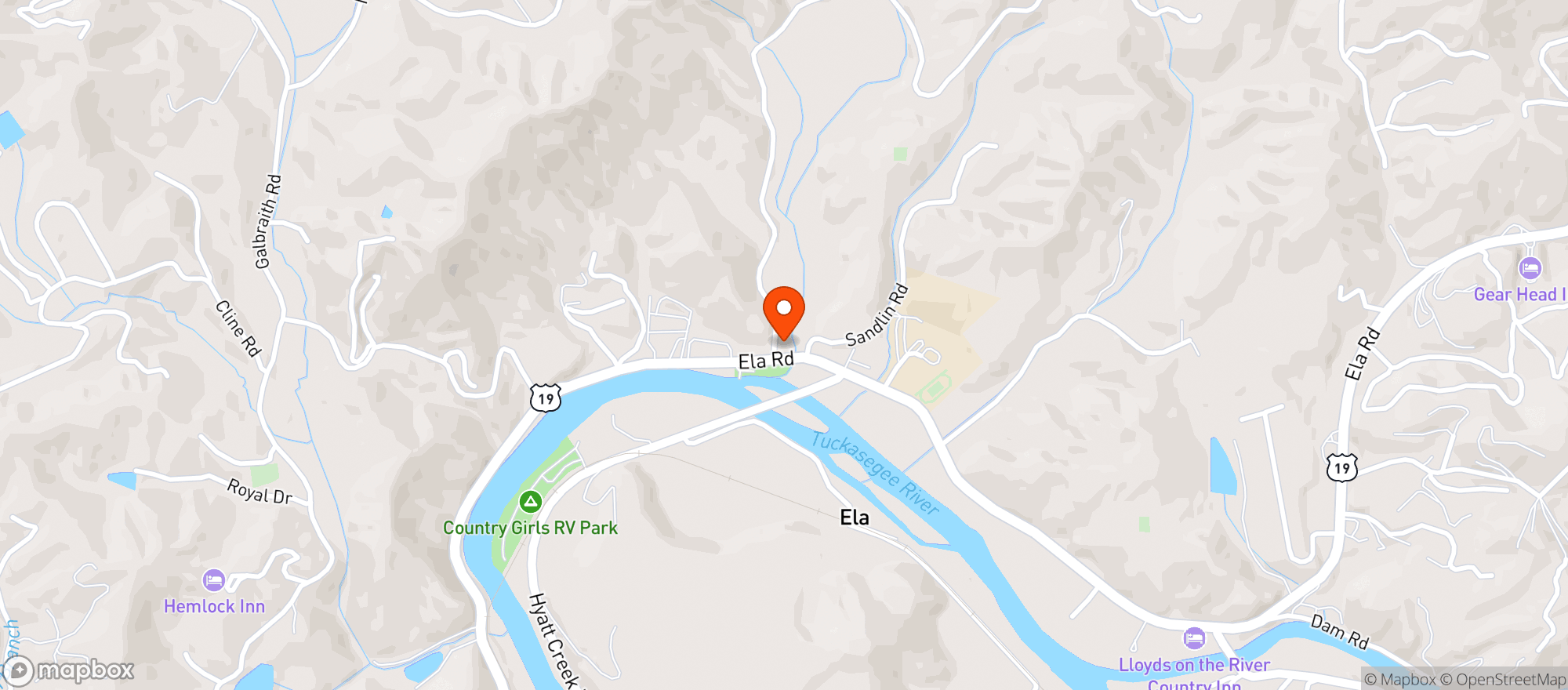 Map showing COOPERS CREEK STORE