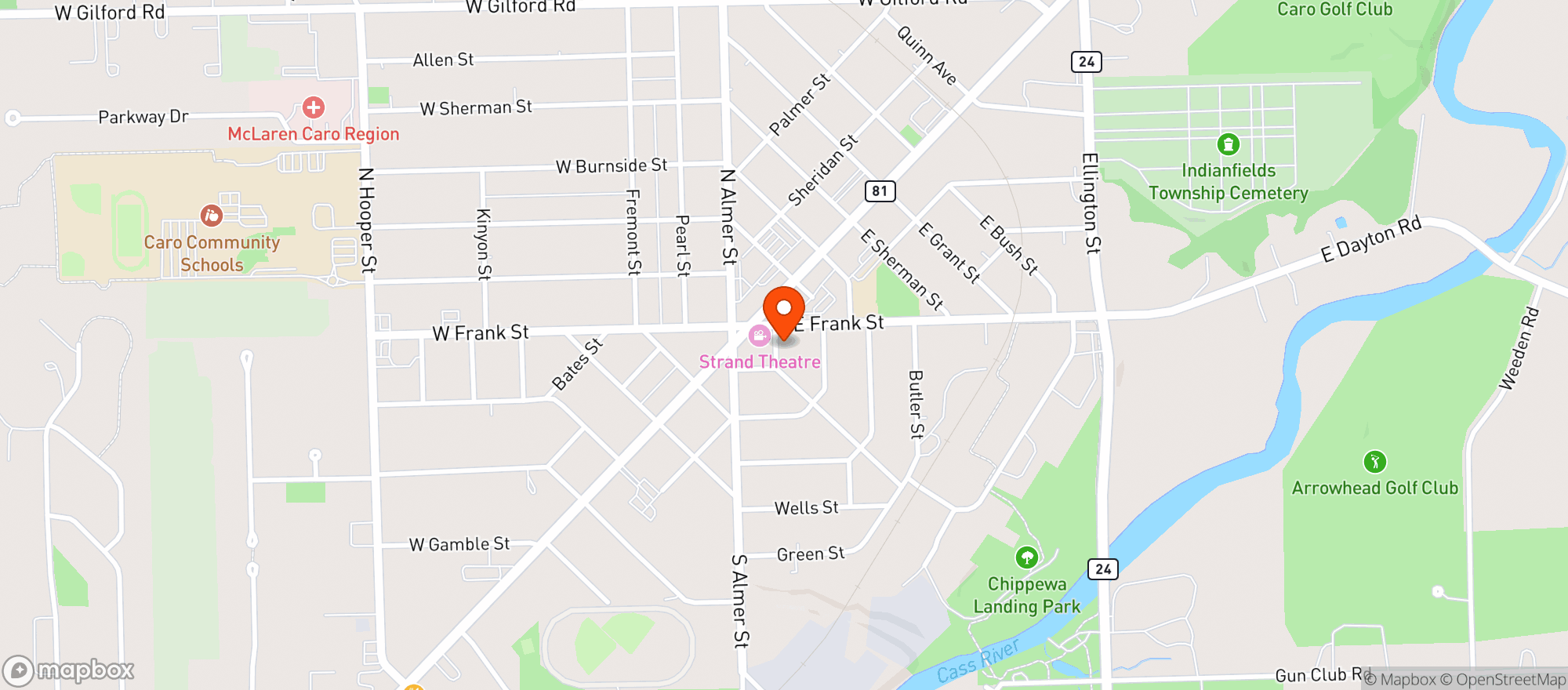 Map showing Thumb Meat Market