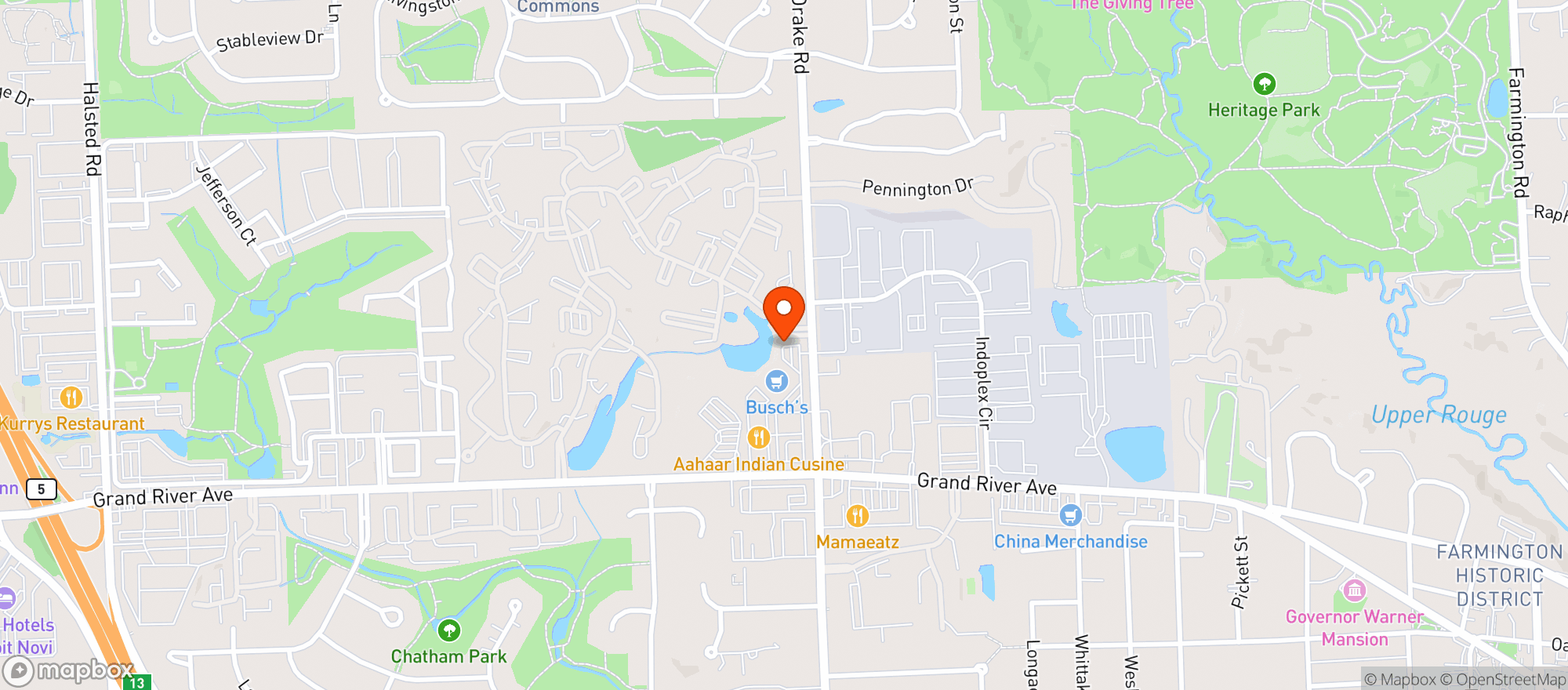 Map showing Busch's - #1044 Farmington Hills