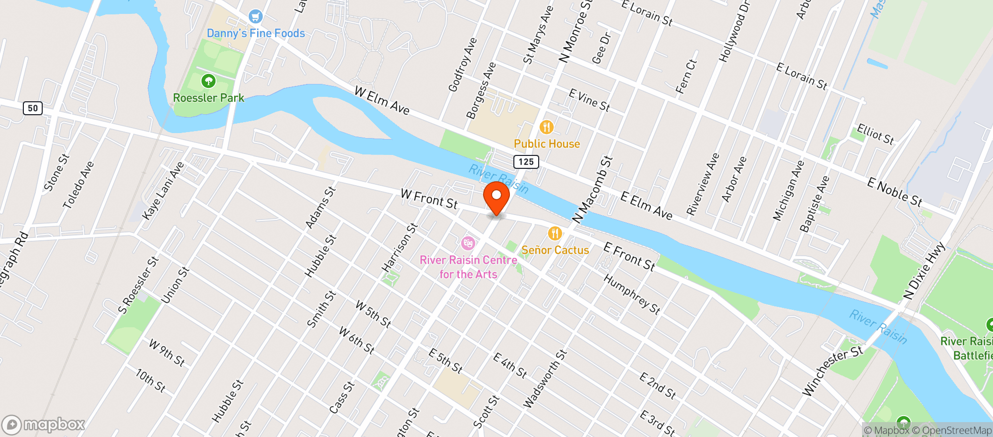 Map showing Amayas Fresh Mexican Gril