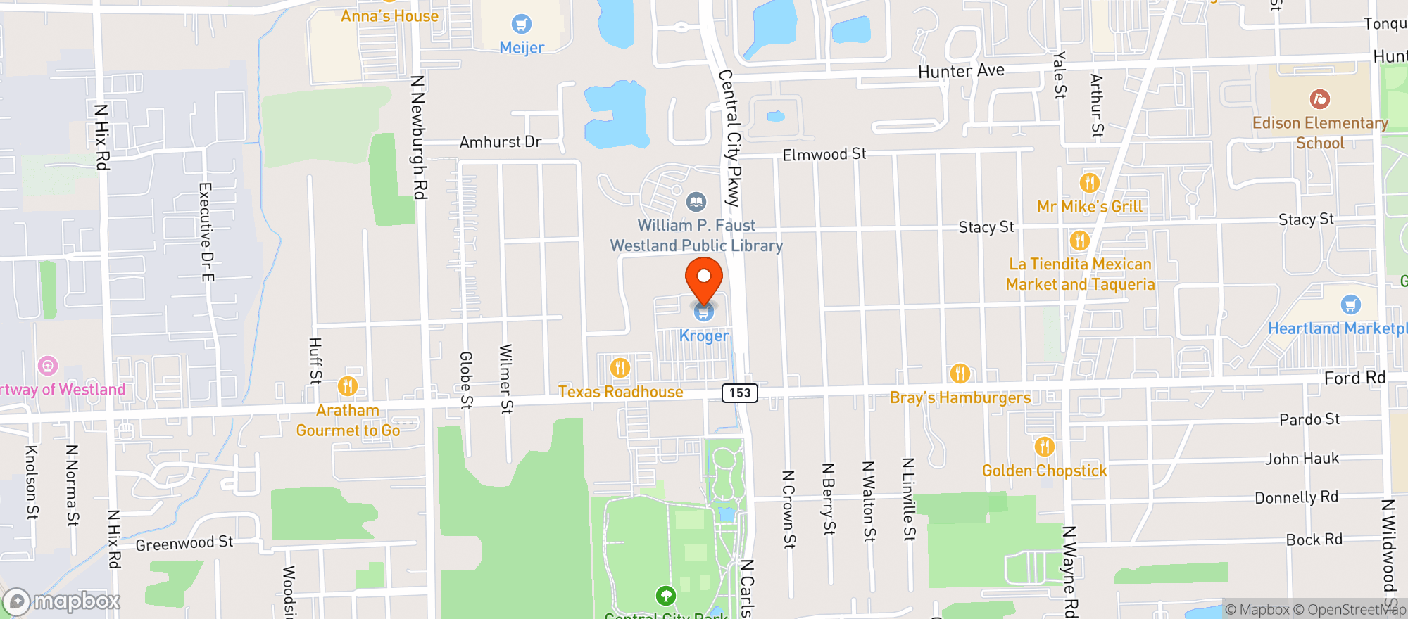 Map showing Kroger