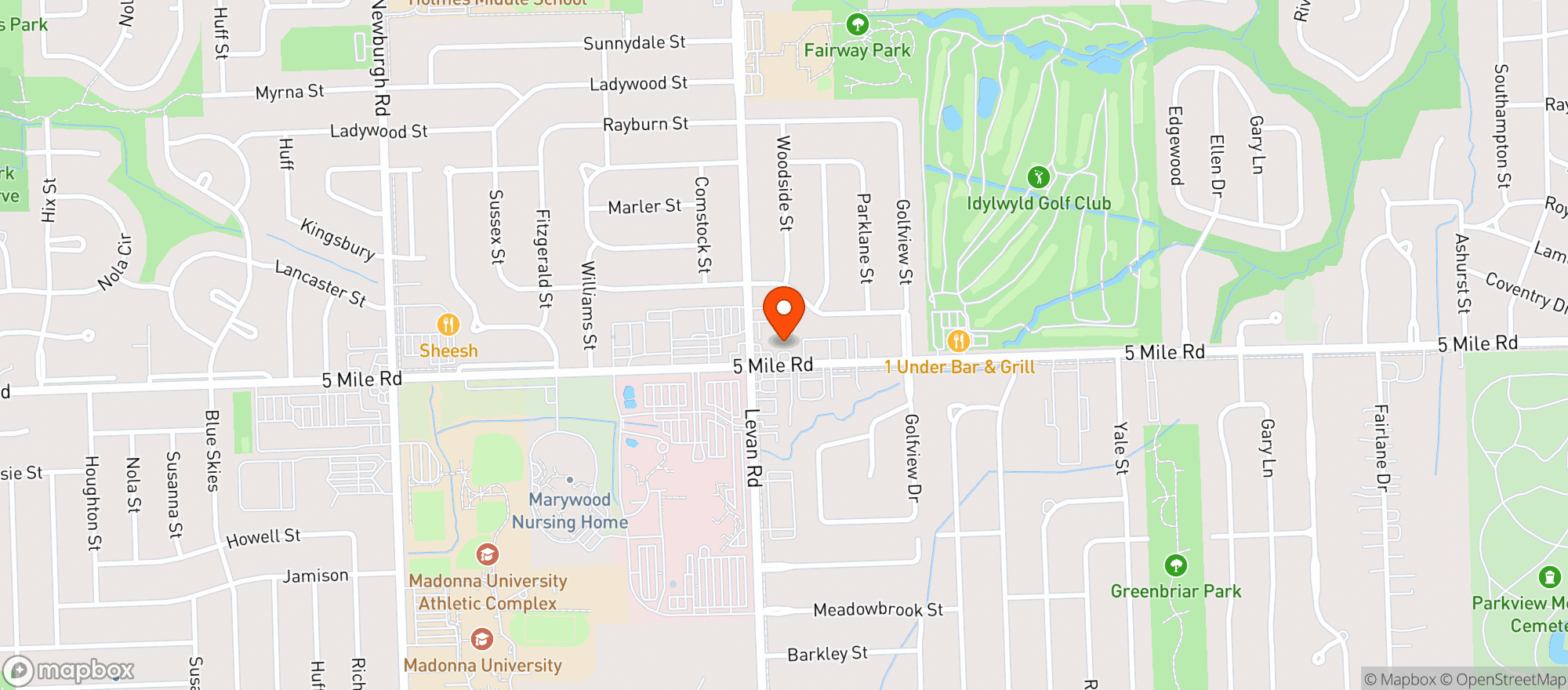 Map showing Aloha Party Store