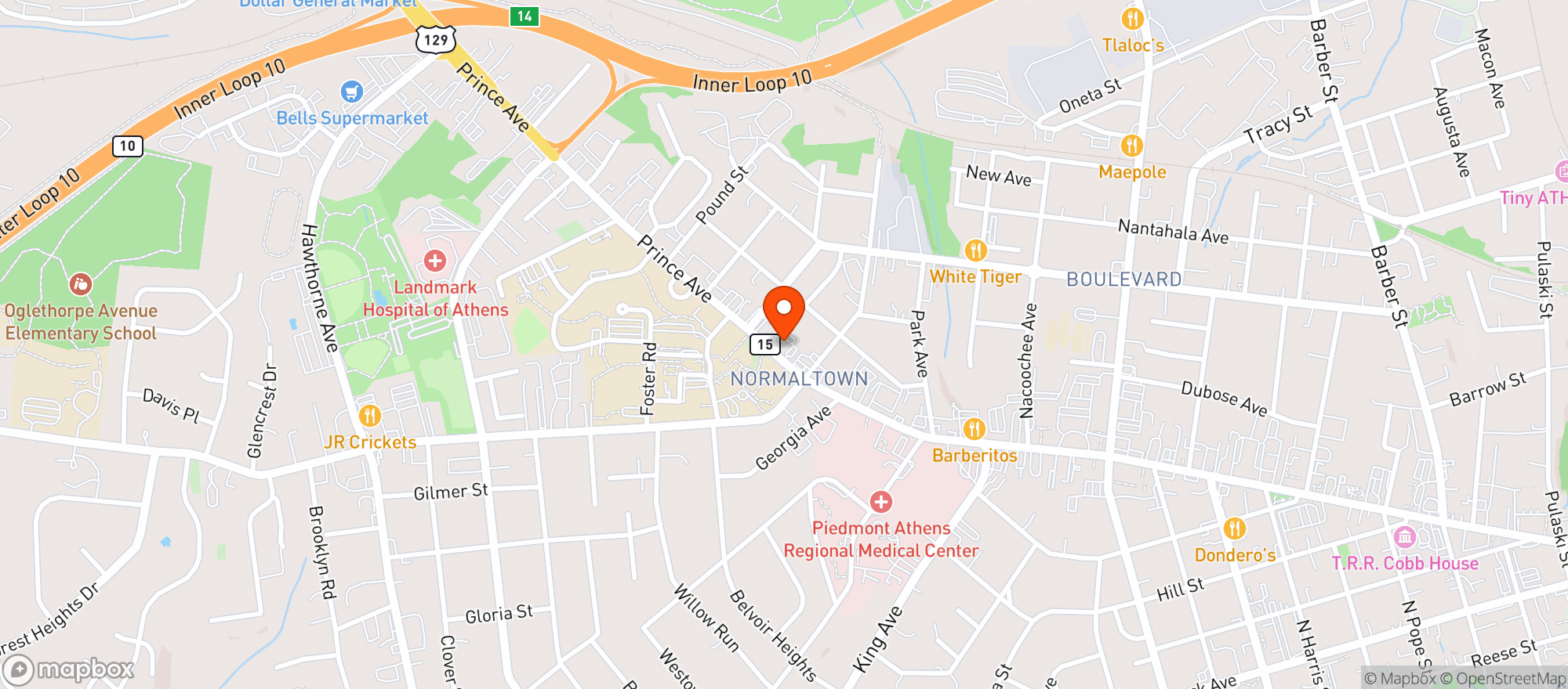 Map showing JS BOTTLE SHOP