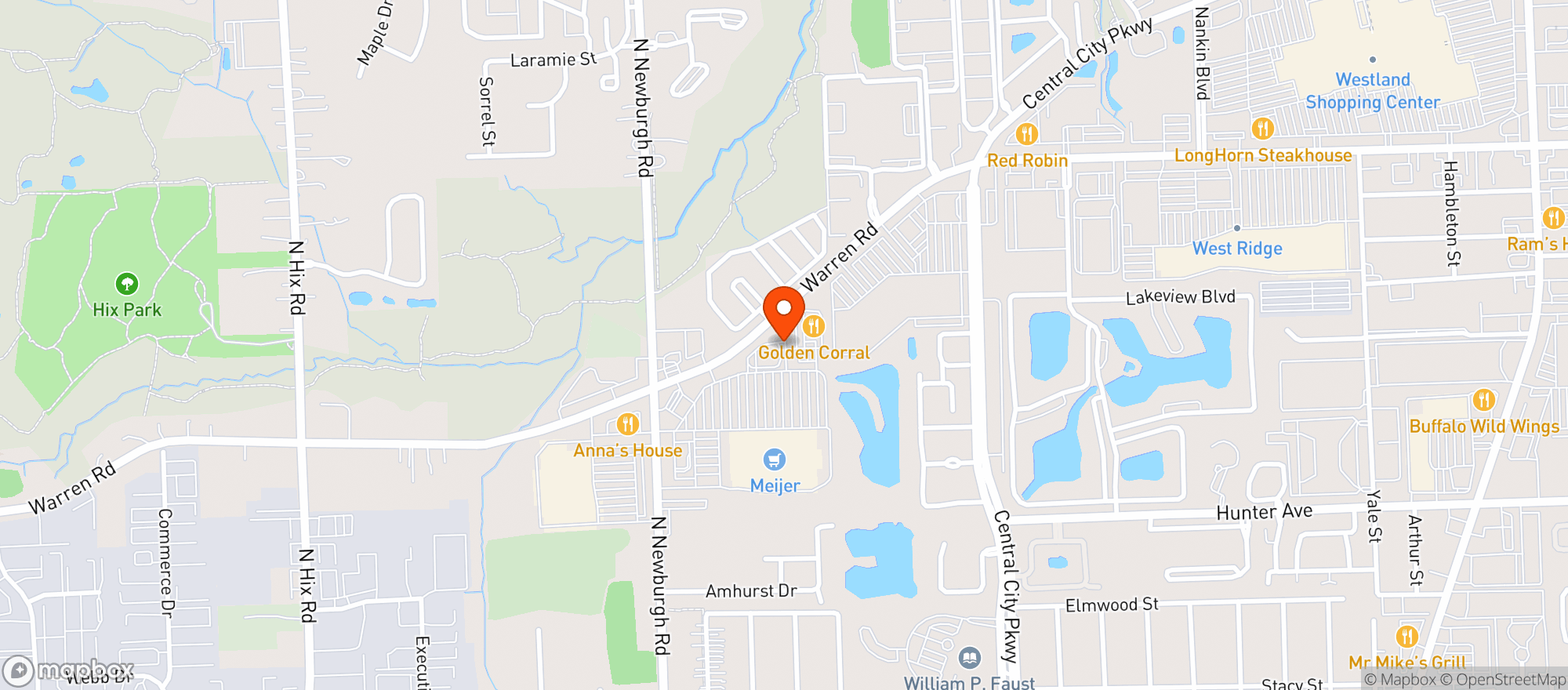Map showing Meijer Supermarket