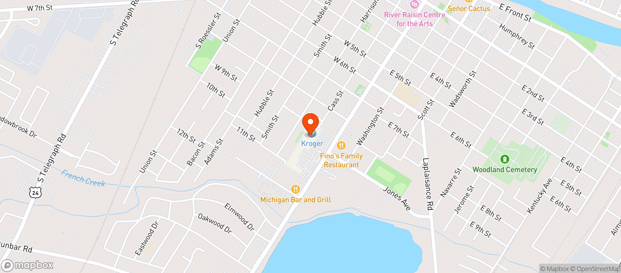 Map showing Kroger
