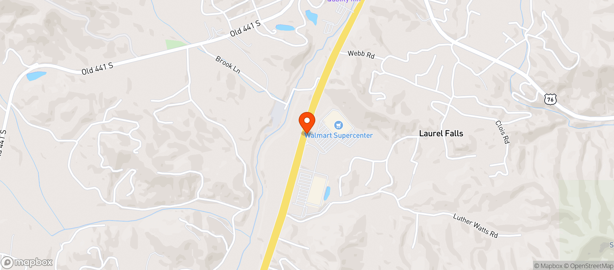 Map showing WALMART SUPERCENTER