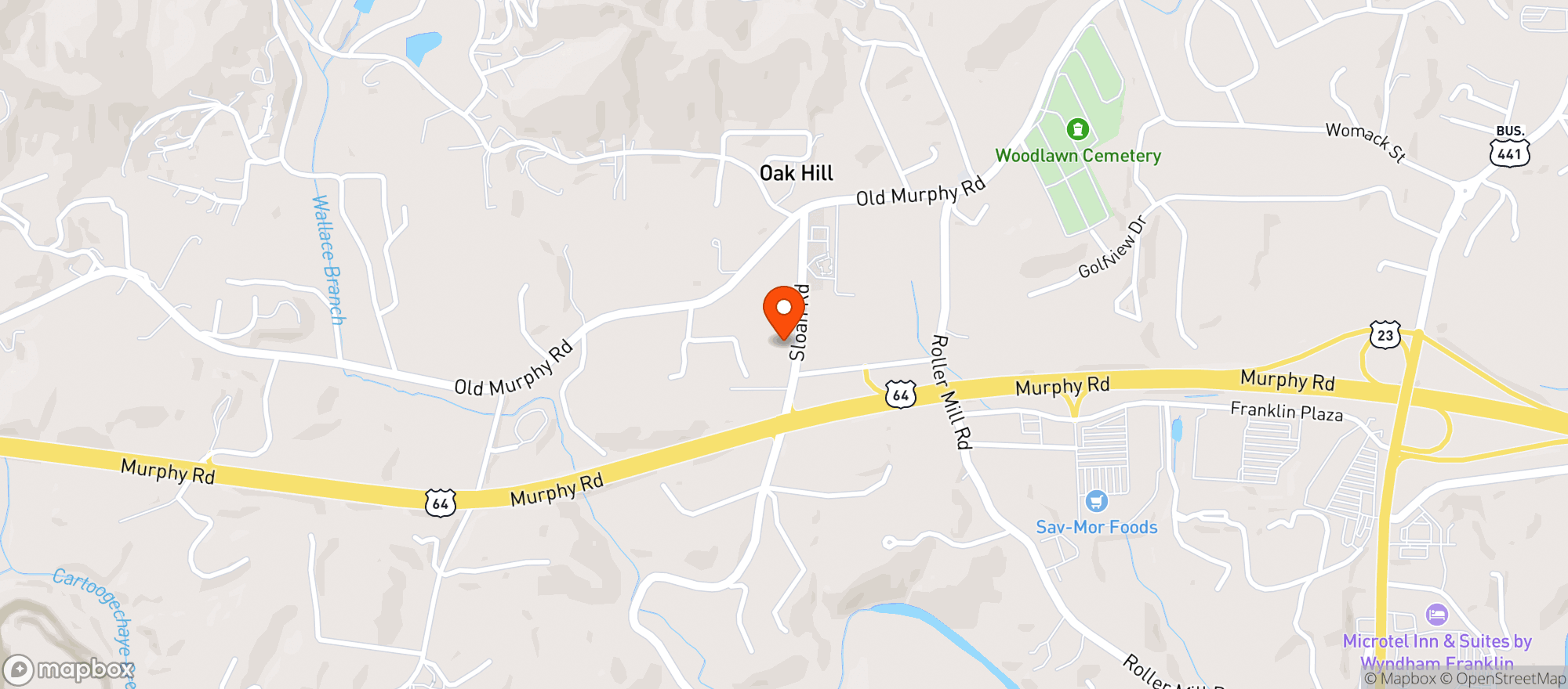Map showing Hop In