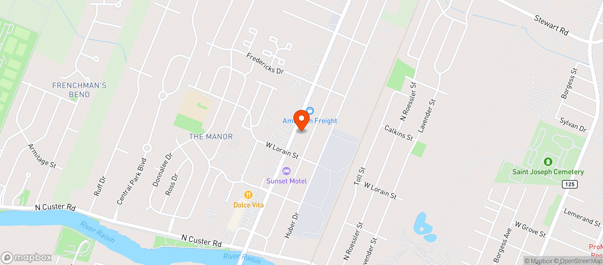 Map showing On The Go