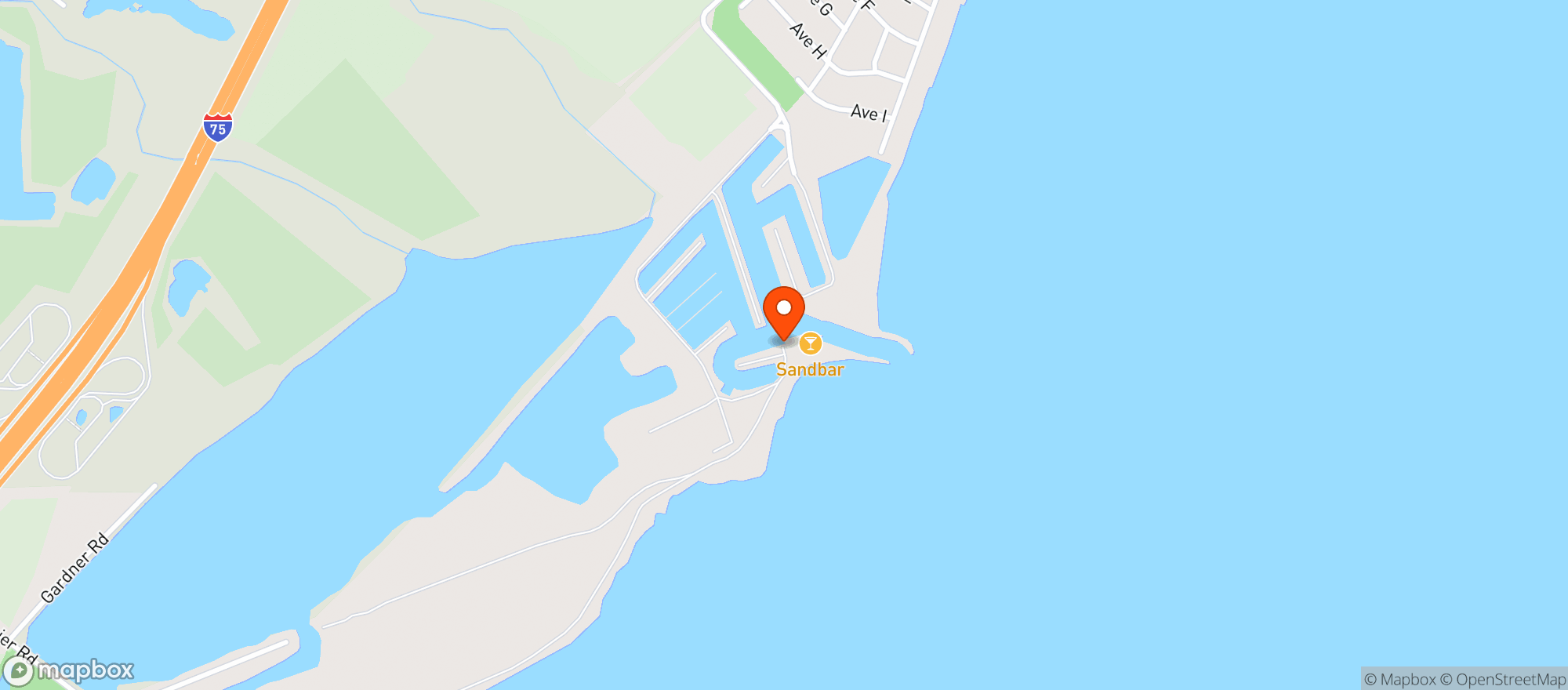 Map showing North Cape Yacht Club