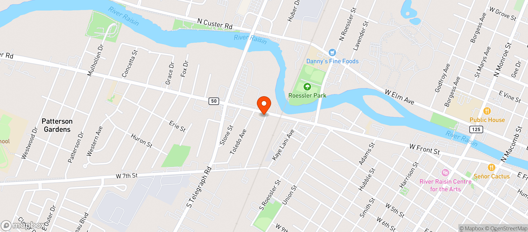 Map showing Monroe Beer Cooler