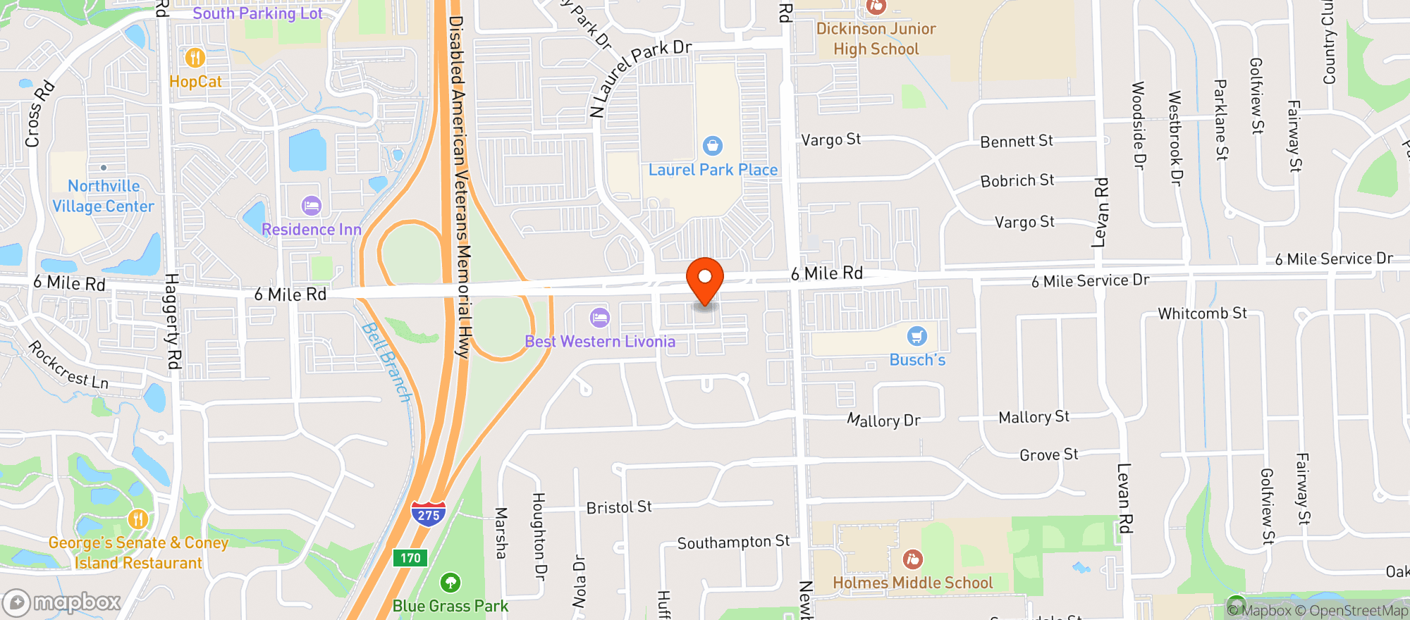 Map showing Buffalo Wild Wings Gril #3428