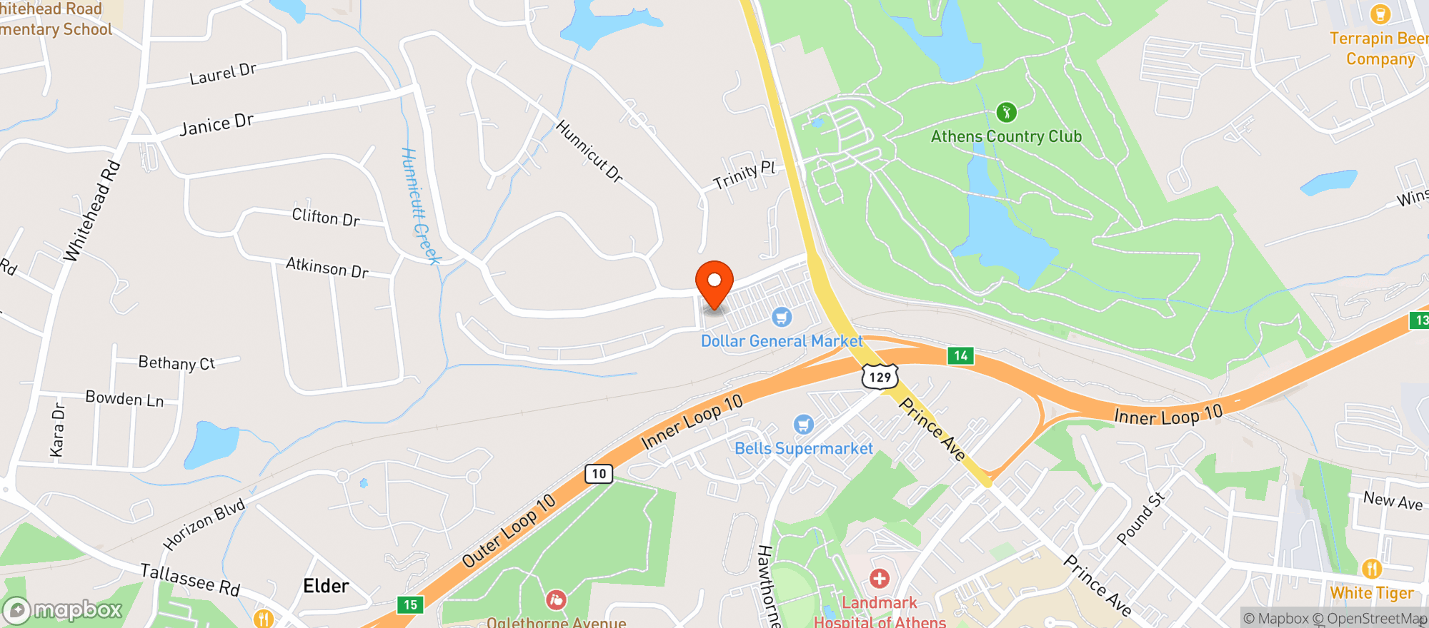 Map showing Classic City Hemp Athens