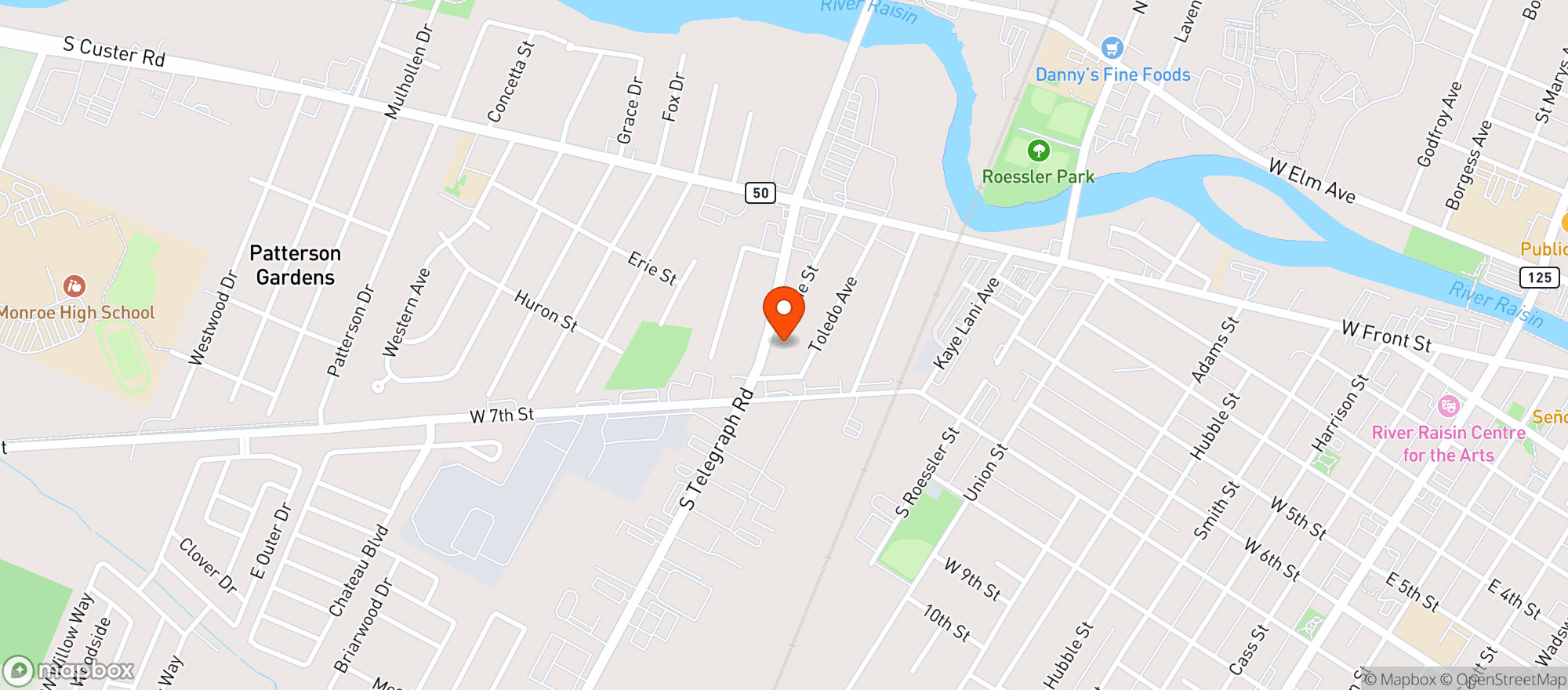 Map showing Don Larsons Bar