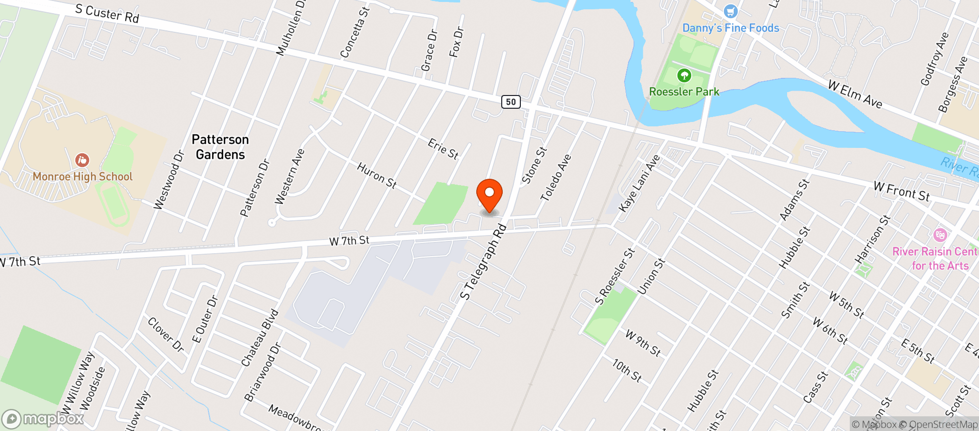 Map showing Mint Cannabis - Monroe