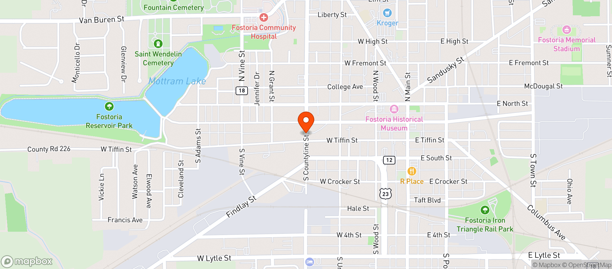 Map showing Hilton Food Mart